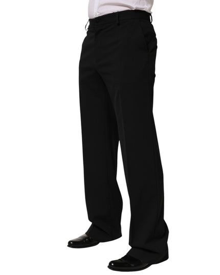 Dolce & Gabbana Black Wool Formal Dress Men Trouser Pants