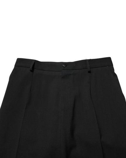 Dolce & Gabbana Black Wool Formal Dress Men Trouser Pants