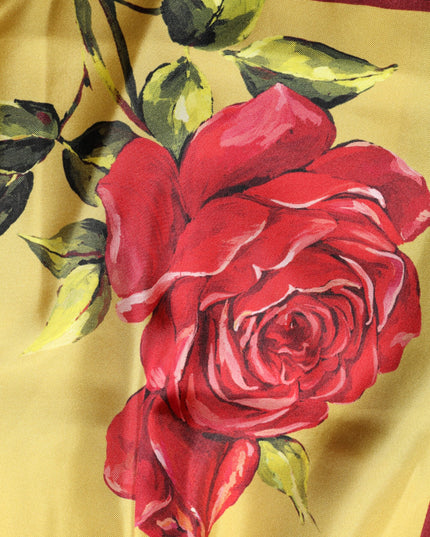 Dolce & Gabbana Yellow Floral Print Silk Men Bermuda Shorts