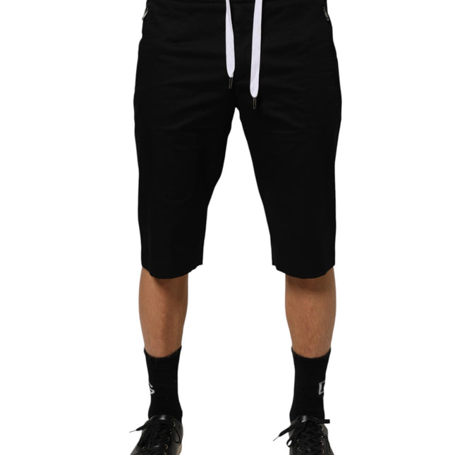 Dolce & Gabbana Black Cotton Stretch Men Bermuda Shorts