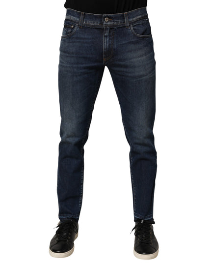 Dolce & Gabbana Blue Cotton Stretch Skinny Men Denim Jeans