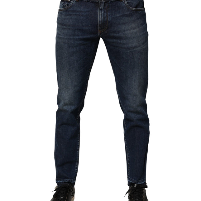 Dolce & Gabbana Blue Cotton Stretch Skinny Men Denim Jeans