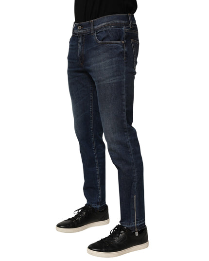 Dolce & Gabbana Blue Cotton Stretch Skinny Men Denim Jeans