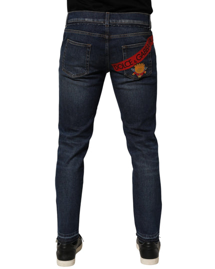 Dolce & Gabbana Blue Cotton Stretch Skinny Men Denim Jeans