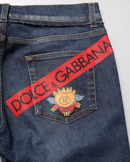 Dolce & Gabbana Blue Cotton Stretch Skinny Men Denim Jeans