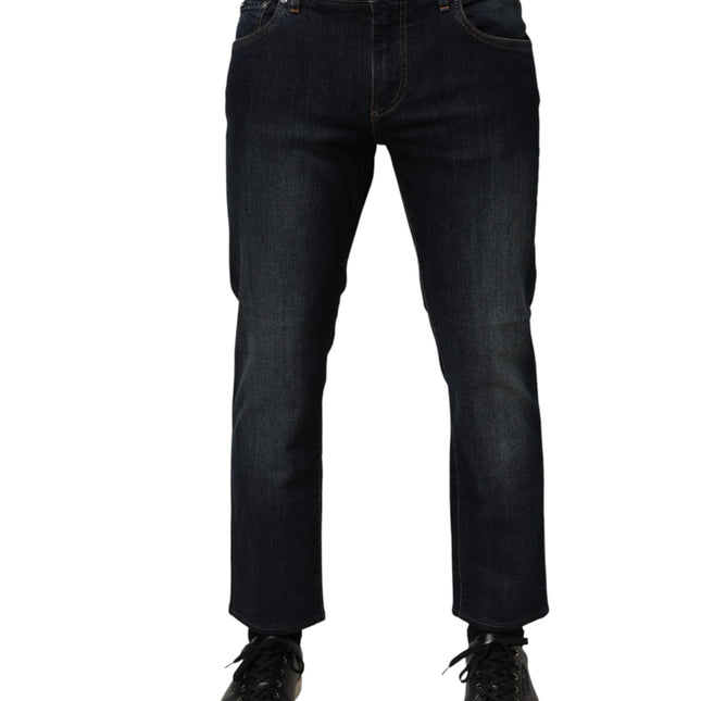 Dolce & Gabbana Dark Blue Cotton Skinny Men Denim Jeans