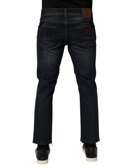 Dolce & Gabbana Dark Blue Cotton Skinny Men Denim Jeans