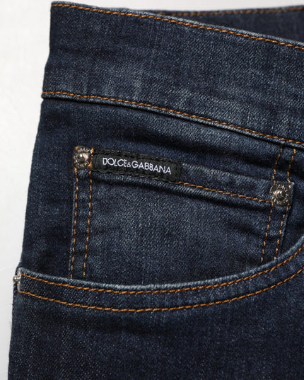 Dolce & Gabbana Dark Blue Cotton Skinny Men Denim Jeans