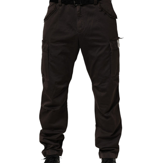 Dolce & Gabbana Brown Re- Edition Cotton Men Cargo Pants