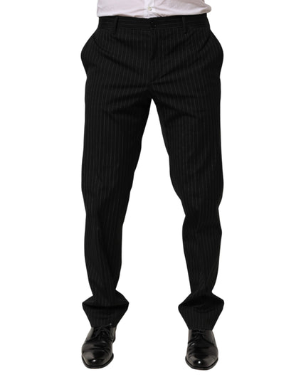 Dolce & Gabbana Black Striped Dress Formal Men Trouser Pants