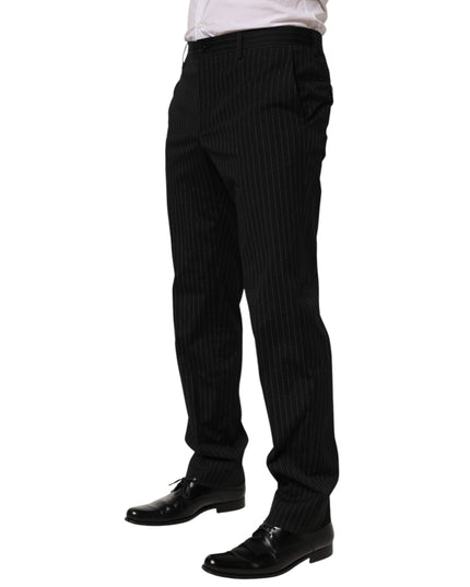 Dolce & Gabbana Black Striped Dress Formal Men Trouser Pants