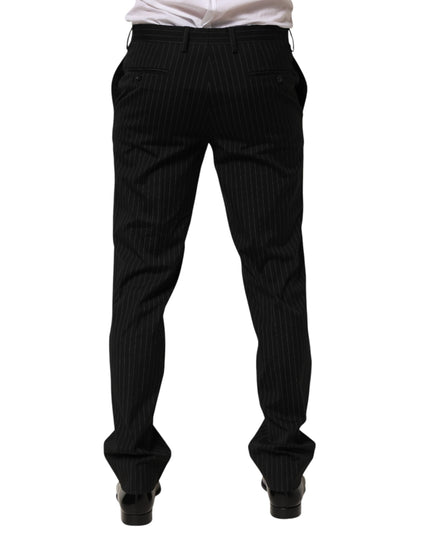 Dolce & Gabbana Black Striped Dress Formal Men Trouser Pants