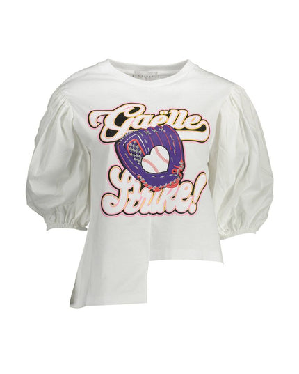 Gaelle Paris White Cotton T-Shirt