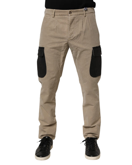 AT.P.CO Beige Mid Waist Skinny Men Cargo Chino Trouser Pants