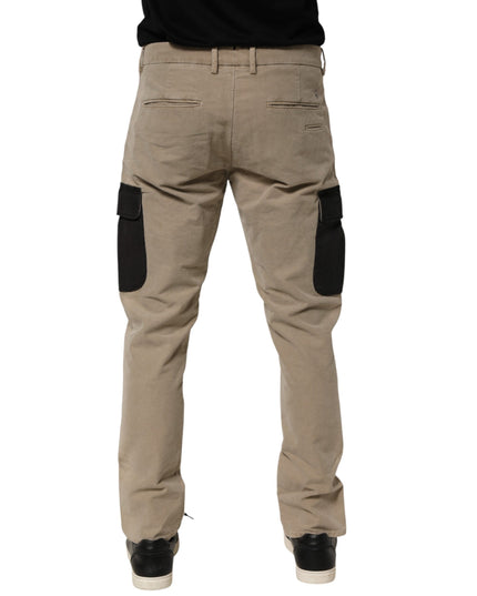 AT.P.CO Beige Mid Waist Skinny Men Cargo Chino Trouser Pants