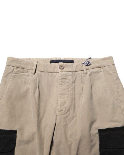 AT.P.CO Beige Mid Waist Skinny Men Cargo Chino Trouser Pants