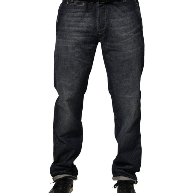 Brian Dales Dark Blue Washed Skinny Men Denim Trouser Jeans