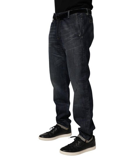 Brian Dales Dark Blue Washed Skinny Men Denim Trouser Jeans