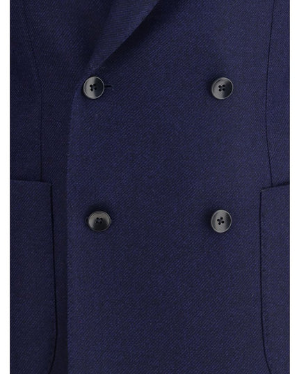 Gi Capri Blue Fleece Wool Coat