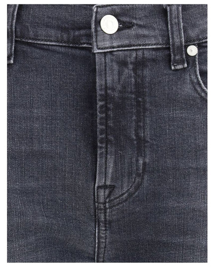 7FOR Black Cotton Relaxed Fit Jeans