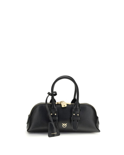 PINKO Black Calf Leather Bos Taurus Handbag