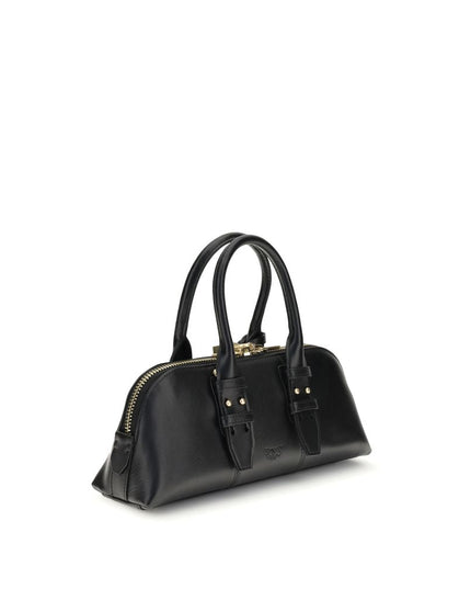 PINKO Black Calf Leather Bos Taurus Handbag