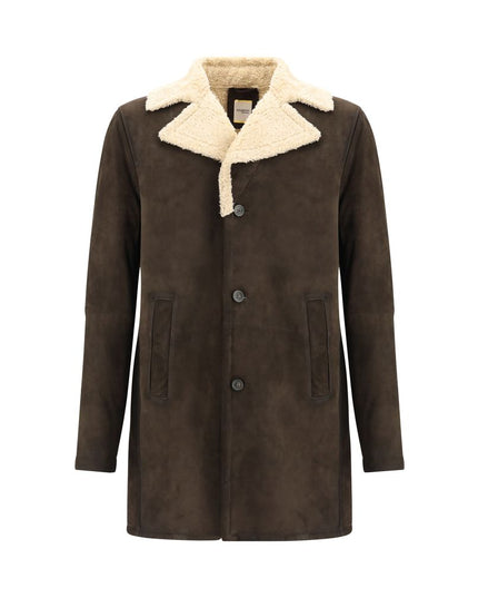 D'amico Brown Leather Coat