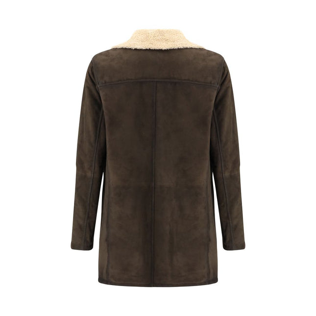 D'amico Brown Leather Coat