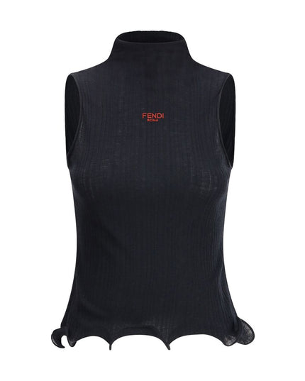 Fendi Black Wool Top