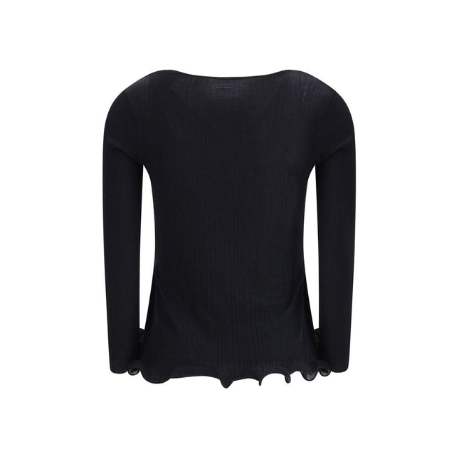 Fendi Black Fleece Wool Top