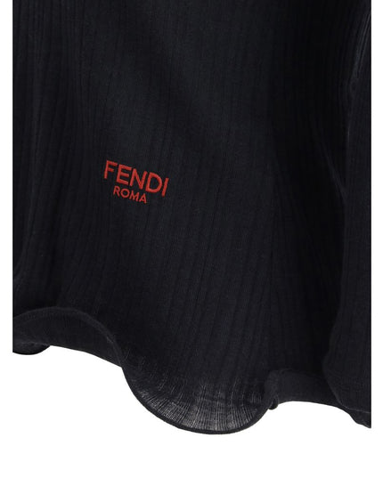 Fendi Black Fleece Wool Top