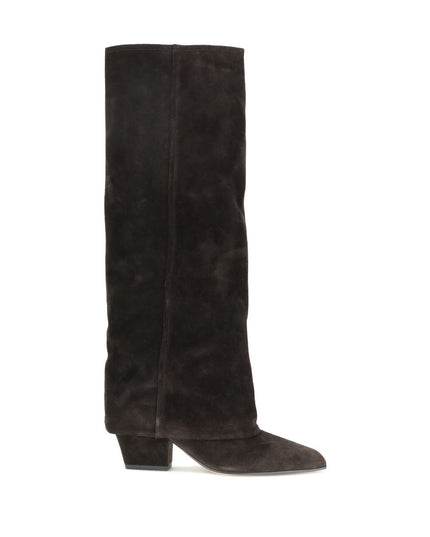 Paris Texas Brown Calf Leather Bos Taurus Flat Boots