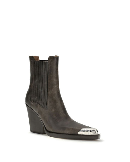 Paris Texas Black Leather Ankle Boots