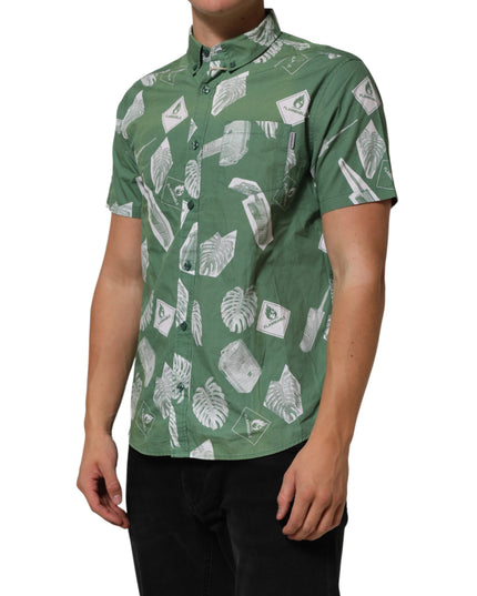 Carhartt Wip Green Printed Cotton Collared Short Sleeves Polo Shirt