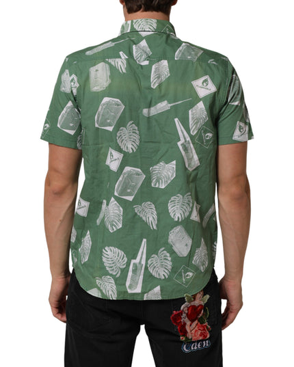 Carhartt Wip Green Printed Cotton Collared Short Sleeves Polo Shirt