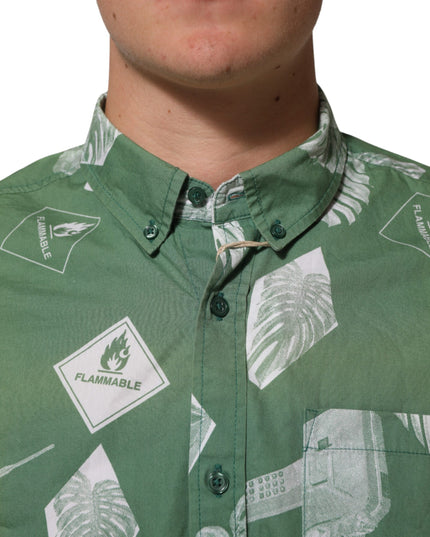 Carhartt Wip Green Printed Cotton Collared Short Sleeves Polo Shirt