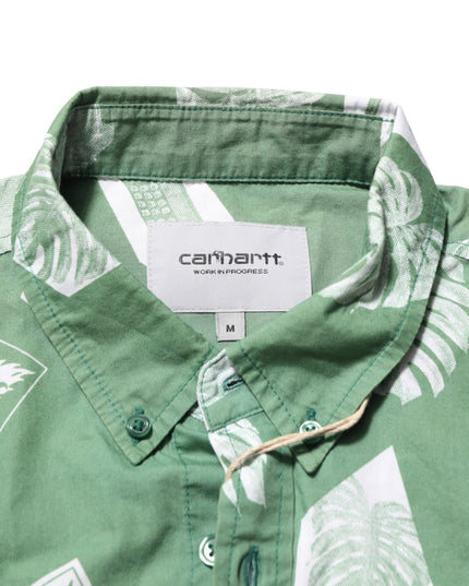 Carhartt Wip Green Printed Cotton Collared Short Sleeves Polo Shirt