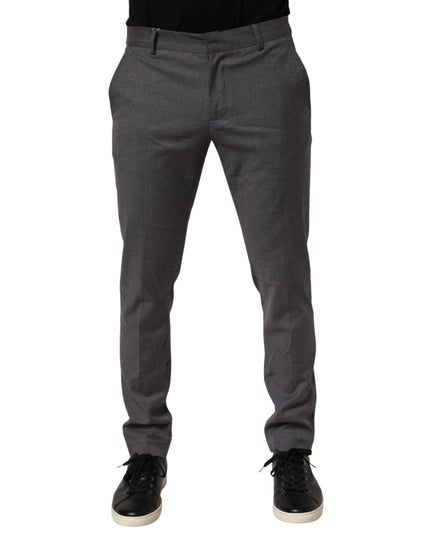 Daniele Alessandrini Gray Polyester Formal Dress Trouser Pants