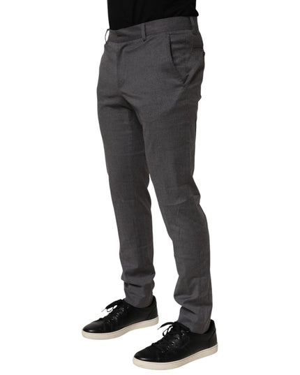 Daniele Alessandrini Gray Polyester Formal Dress Trouser Pants