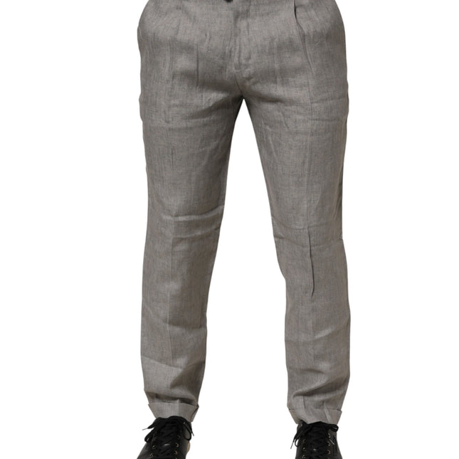 Briglia 1949 Gray Mid Waist Dress Formal Skinny Men Pants