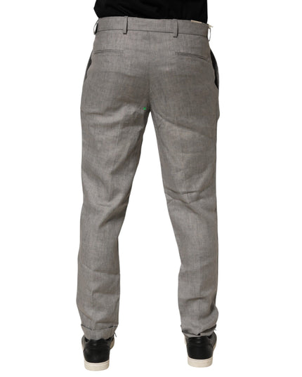 Briglia 1949 Gray Mid Waist Dress Formal Skinny Men Pants