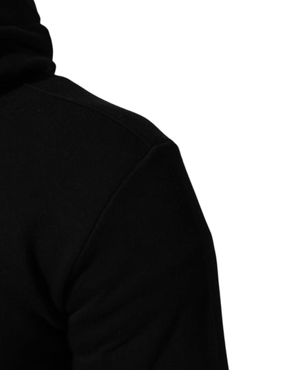 Dolce & Gabbana Sweater Black Cotton Hooded Men Sweatshirt Sweater