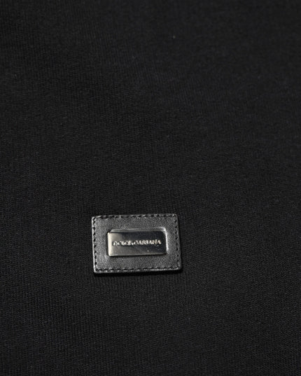 Dolce & Gabbana Sweater Black Cotton Hooded Men Sweatshirt Sweater