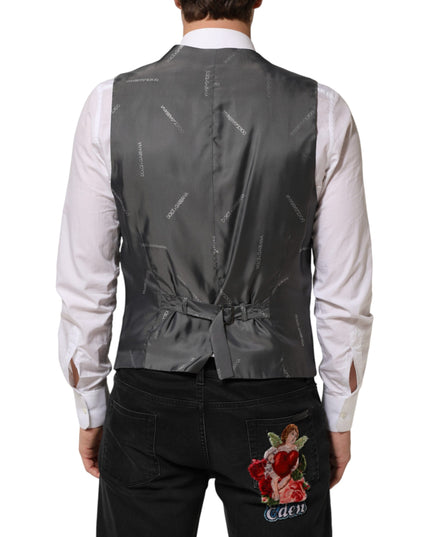 Dolce & Gabbana Black Cotton Waistcoat Dress Men Formal Vest