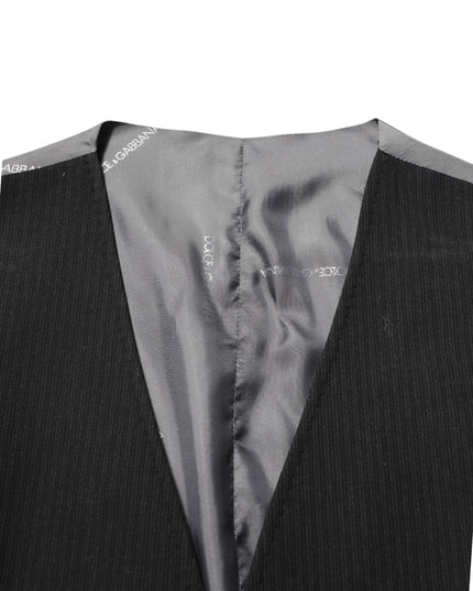 Dolce & Gabbana Black Cotton Waistcoat Dress Men Formal Vest