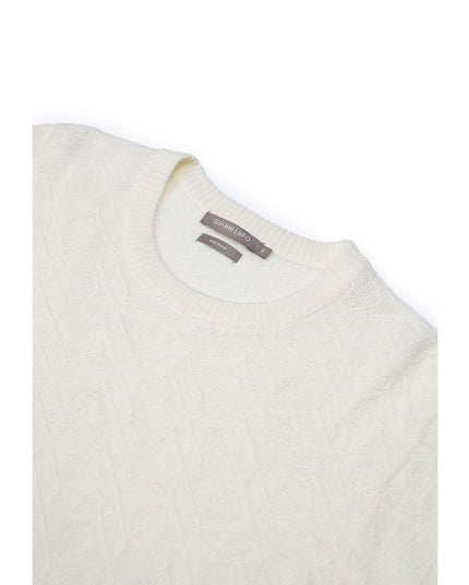 Gianni Lupo Cream Marabou Sweatshirt