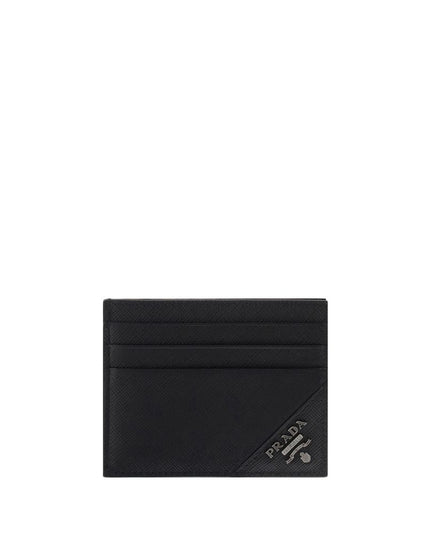 Prada Black Calf Leather Bos Taurus Wallet
