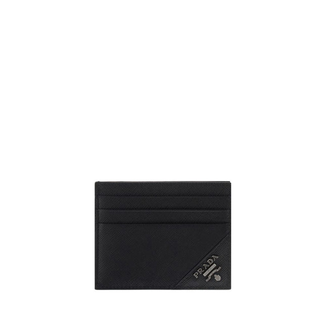Prada Black Calf Leather Bos Taurus Wallet