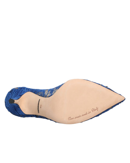 Dolce & Gabbana Blue Taormina Lace DEVOTION Pumps Shoes \