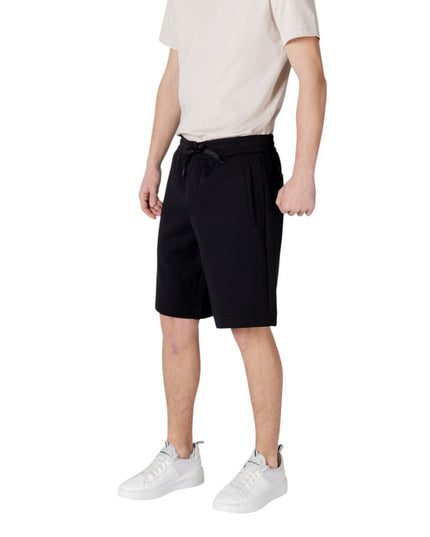 Armani Exchange Black Cotton Bermuda Shorts